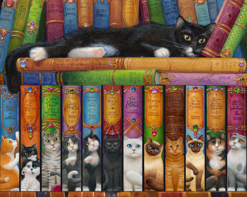 Cat Bookshelf Jigsaw Puzzle